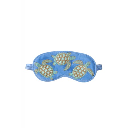 Elizabeth Scarlett Turtle Conservation Velvet Eye Mask - Blue