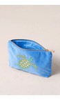 Elizabeth Scarlett Turtle Conservation Caribbean Blue Turtle Conservation Velvet Mini Pouch  