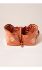 Elizabeth Scarlett Sun Goddess Rust Sun Goddess Velvet Open Flat Makeup Bag  