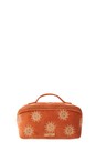 Elizabeth Scarlett Sun Goddess Rust Sun Goddess Velvet Open Flat Makeup Bag  