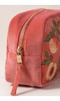 Elizabeth Scarlett Summer Peach Coral Spice Summer Peach Velvet Makeup Bag  