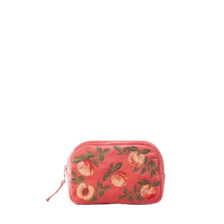 Elizabeth Scarlett Summer Peach Velvet Makeup Bag - Orange