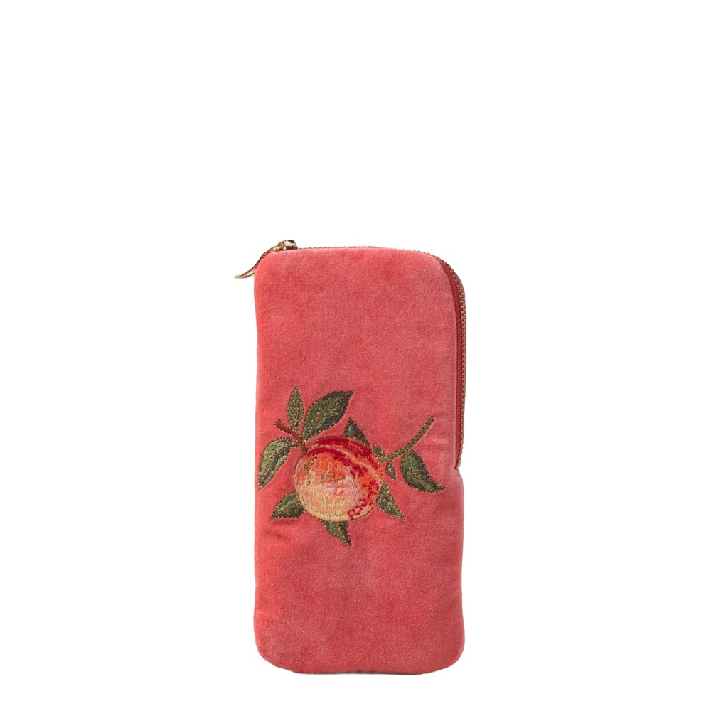 Elizabeth Scarlett Summer Peach Velvet Glasses Case Summer Peach Coral Spice