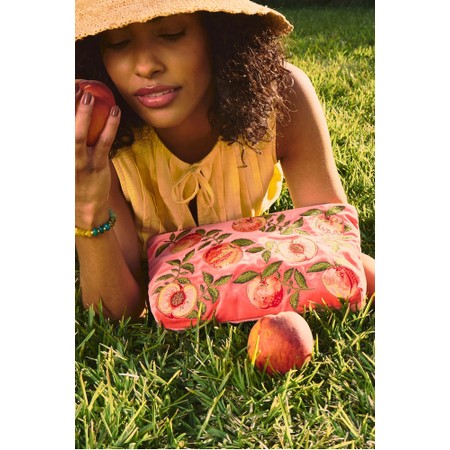 Elizabeth Scarlett Summer Peach Everyday Velvet Pouch - Orange