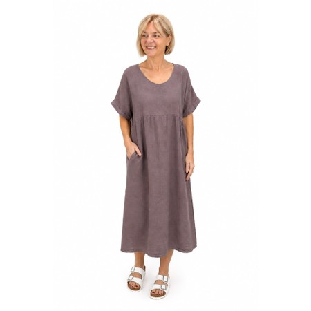 Amazing Woman Tesa Midi Linen dress  - Beige