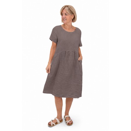 Amazing Woman Lexia Linen Dress  - Beige