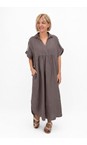 Amazing Woman Dark Mud Camile Linen Dress  