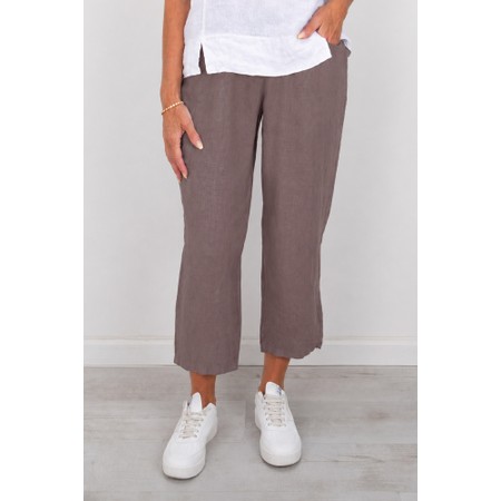 Amazing Woman Odie Linen Cropped Tapered Trousers - Beige