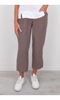 Amazing Woman Dark Mud Odie Linen Cropped Tapered Trousers  