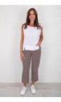 Amazing Woman Dark Mud Odie Linen Cropped Tapered Trousers  