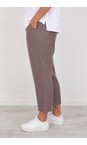 Amazing Woman Dark Mud Odie Linen Cropped Tapered Trousers  