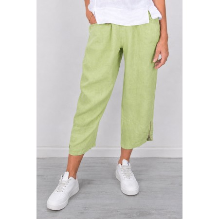 Amazing Woman Orla Leek Cropped Linen Trouser - Green