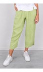 Amazing Woman Leek Orla Leek Cropped Linen Trouser  