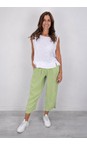 Amazing Woman Leek Orla Leek Cropped Linen Trouser  