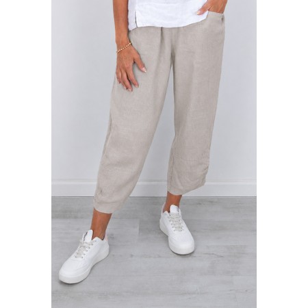 Amazing Woman Orla Natural Cropped Linen Trouser - Beige
