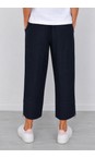 Amazing Woman Navy Orla Navy Cropped Linen Trouser  