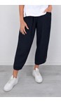 Amazing Woman Navy Orla Navy Cropped Linen Trouser  