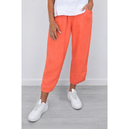 Amazing Woman Orla Papaya Cropped Linen Trouser - Orange