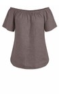 Amazing Woman Dark Mud Ellie Linen Top  