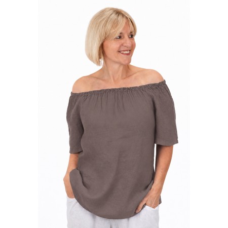 Amazing Woman Ellie Linen Top - Beige