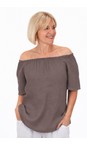 Amazing Woman Dark Mud Ellie Linen Top  