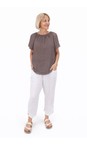 Amazing Woman Dark Mud Ellie Linen Top  