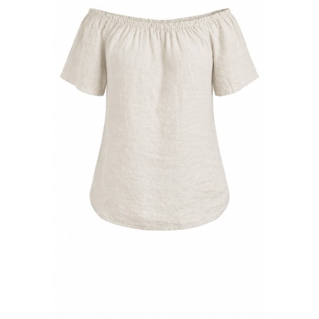 Amazing Woman Ellie Linen Top - Beige