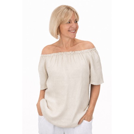 Amazing Woman Ellie Linen Top - Beige