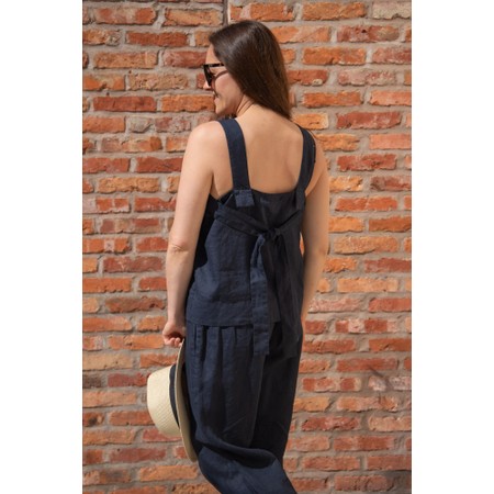 Masai Clothing MaDisa Solid Linen Top - Blue