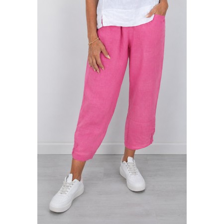 Amazing Woman Orla Pink Cropped Linen Trouser - Pink