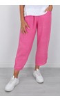 Amazing Woman Pink Orla Pink Cropped Linen Trouser  