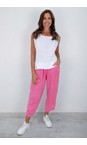 Amazing Woman Pink Orla Pink Cropped Linen Trouser  