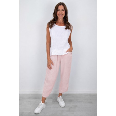 Amazing Woman Orla Cropped Linen Trouser - Pink