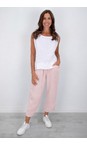 Amazing Woman Rose Pink Orla Cropped Linen Trouser  