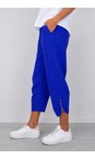 Amazing Woman Royal Blue Orla Royal Blue Cropped Linen Trouser  
