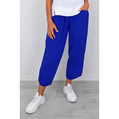 Amazing Woman Orla Royal Blue Cropped Linen Trouser - Blue