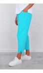 Amazing Woman Turquoise Orla Turquoise Cropped Linen Trouser  