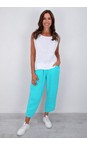 Amazing Woman Turquoise Orla Turquoise Cropped Linen Trouser  
