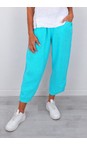 Amazing Woman Turquoise Orla Turquoise Cropped Linen Trouser  