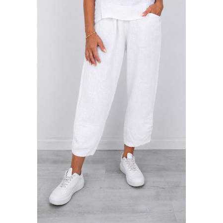 Amazing Woman Orla White Cropped Linen Trouser - White