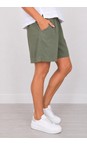 Amazing Woman Khaki Orla Khaki Linen Shorts  