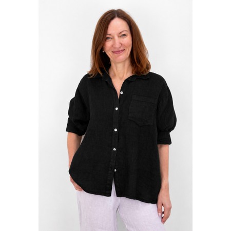 Amazing Woman Filippa Black Linen Shirt - Black