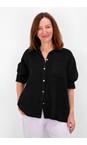 Amazing Woman Black  Filippa Black Linen Shirt  
