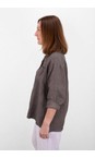 Amazing Woman Dark Mud Filippa Dark Mud Linen Shirt  