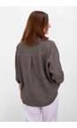 Amazing Woman Dark Mud Filippa Dark Mud Linen Shirt  