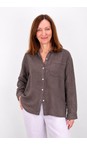 Amazing Woman Dark Mud Filippa Dark Mud Linen Shirt  