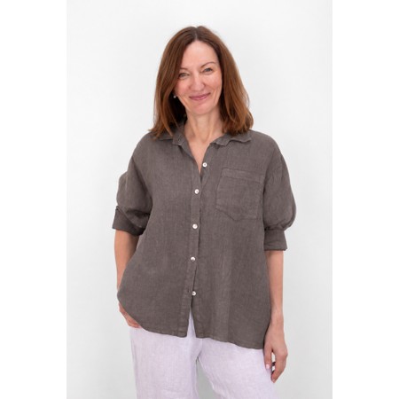 Amazing Woman Filippa Dark Mud Linen Shirt - Beige