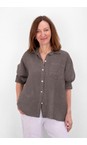Amazing Woman Dark Mud Filippa Dark Mud Linen Shirt  