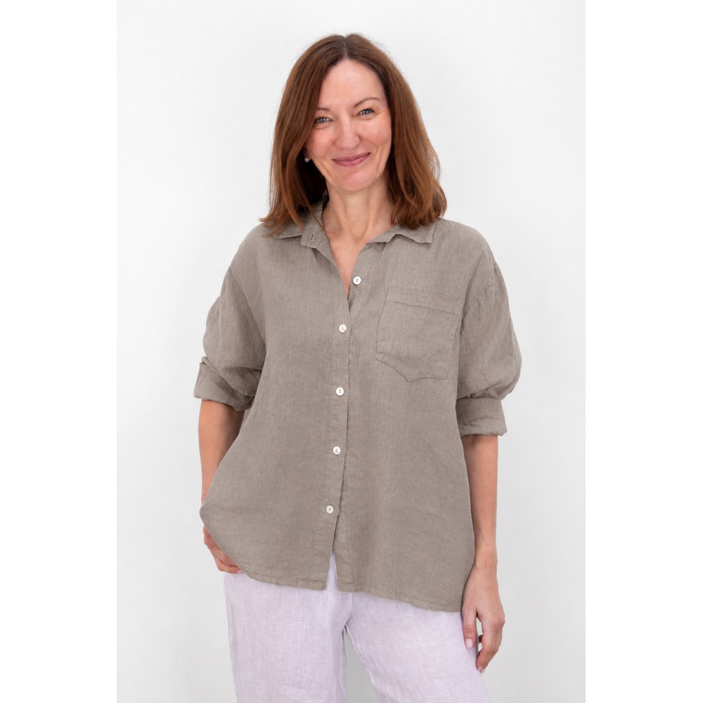 Amazing Woman Filippa Fango Linen Shirt Fango