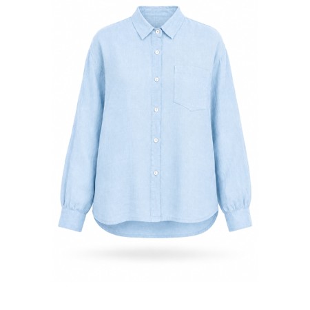 Amazing Woman Filippa Ice Blue Linen Shirt - Blue